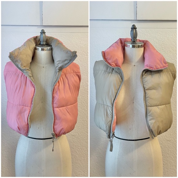 Cropped Reversible Zara Puffy Vest - Picture 1 of 8